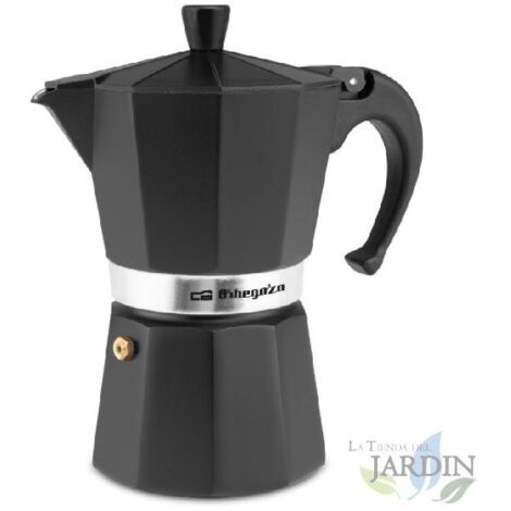 Cafetera Italiana Aluminio Negra 6 Tazas, cafetera espresso, café