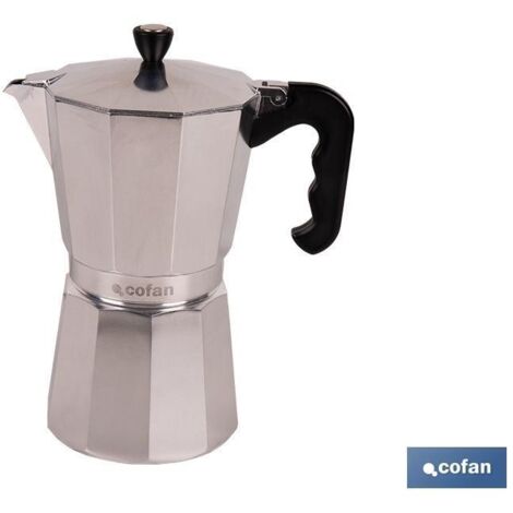 cafetera italiana de aluminio para inducción 12 tazas, apta para todo tipo de cocinas