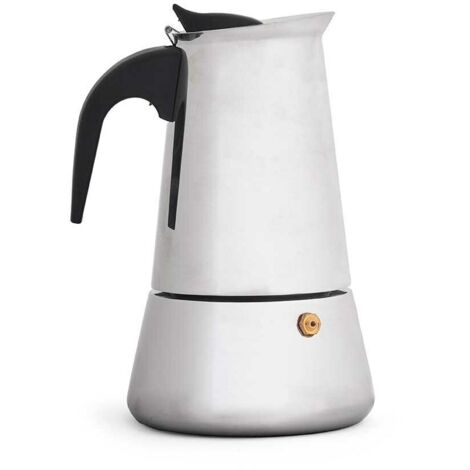 Cafetera Italiana Kinvara S12AA-4T Negro Plateado Acero 4 Tazas