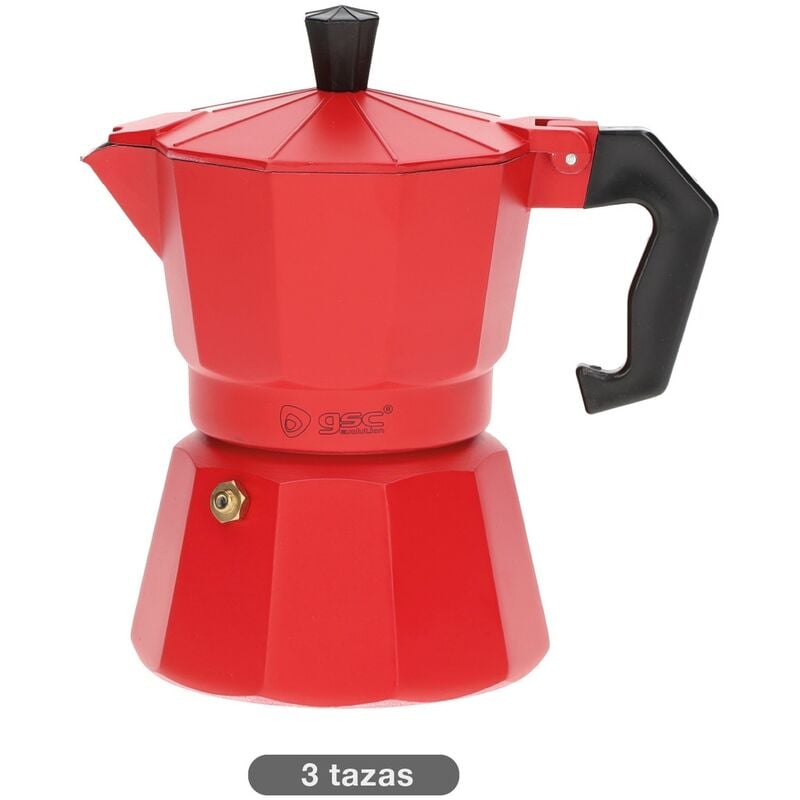Cafetera Kalossi 3 Tazas Rojo