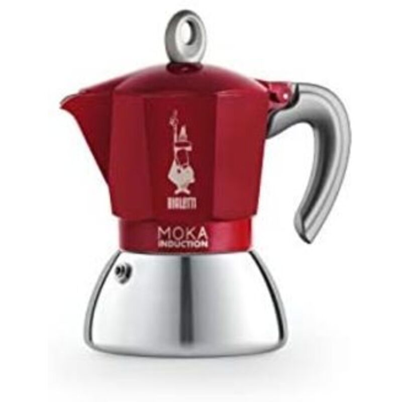 Cafetera New Moka Induction Roja 4 Tazas 6944 En Oferta Cafetera Moka Induction Aluminio/Inox Bialetti 4 Tazas Roja