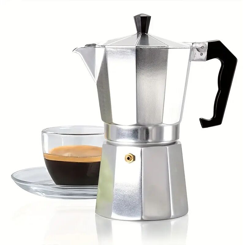 

Cafetera Moka manual de aluminio 3 tazas 15 cm Plateado