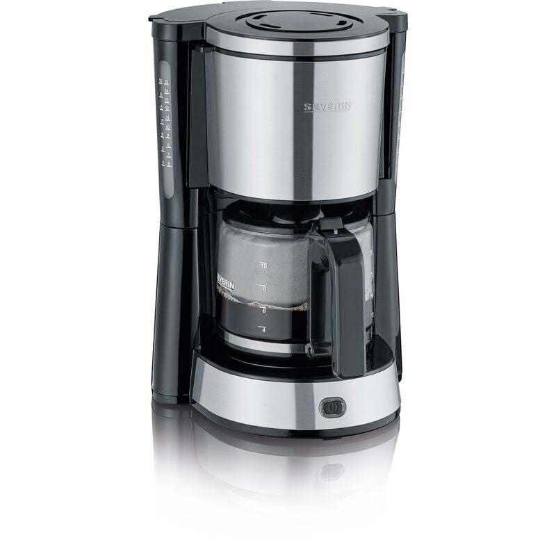 Severin - Cafetera Con Jarra De Cristal Ka 4822 Gris En Oferta Severin - Cafetera De Goteo, Jarra Cristal 1,25 L Ka 4822 Acero Inoxidable Cepillado / Negro 1000 W - Gris