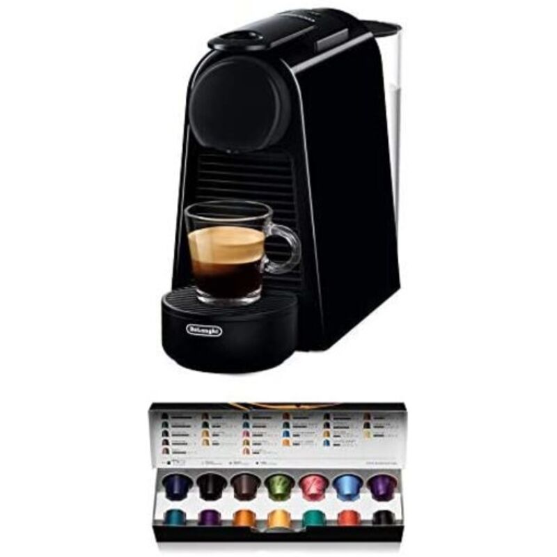 De'Longhi - Cafetera Espresso Automática Essenza Mini En85B Para Cápsulas Nespresso En Oferta Nespresso De'Longhi Essenza Mini En85.B - Cafetera Monodosis De Cápsulas Nespresso, Compacta, 19 Bares, Apagado Automático, Color Negro, Incluye Pack