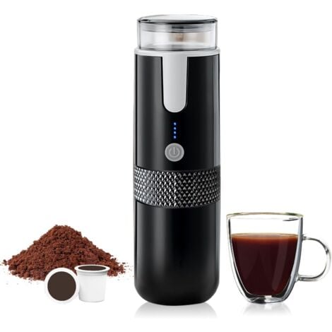 Cafetera portátil Ej.Life compatible con cápsulas K-Cup, café molido, cafetera manual para camping y senderismo.