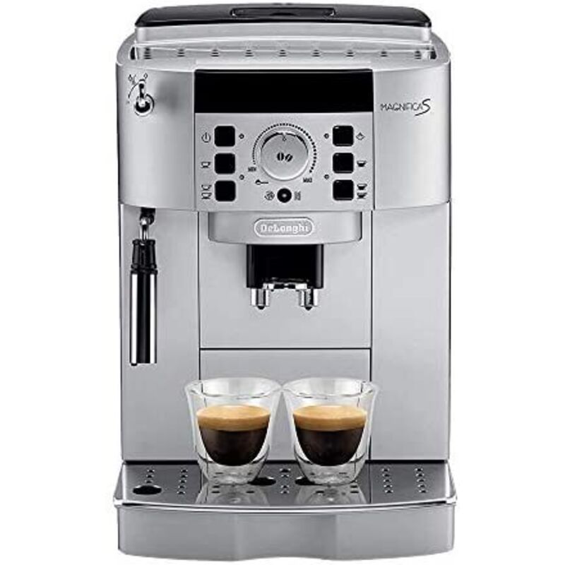 De'Longhi - Cafetera Superautomática Magnifica S Ecam22.110.Sb Con Sistema Twin-Shot En Oferta De'Longhi - Cafetera Superautomática Magnifica Secam 22.110.B. 2 Tazas Simultáneas. 15 Bares. 13 Programas. Limpieza Automática.