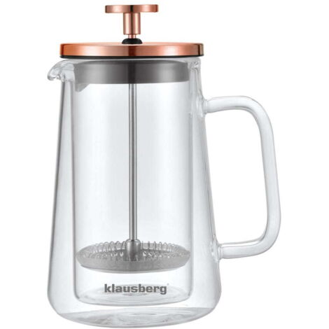 Cafetera/Tetera de prensa francesa de 0,35 l, color oro rosa, KLAUSBERG KB-7723