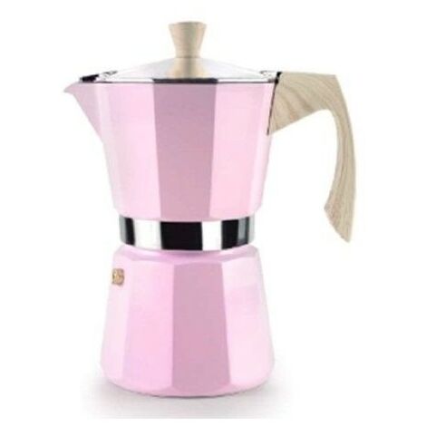 Cafetera aluminio full induccion venezia rosa 6 tazas