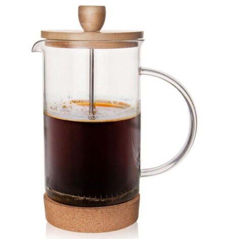 Cafetera y tetera de pistón de vidrio de 1 litro
