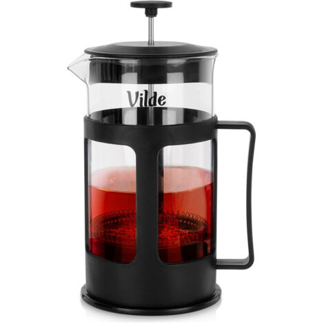 Cafetera y tetera de pistón de vidrio de 1 litro