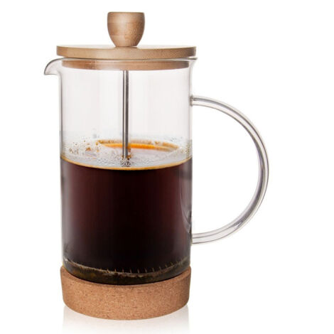 Cafetera y tetera de pistón de vidrio de 750 ml