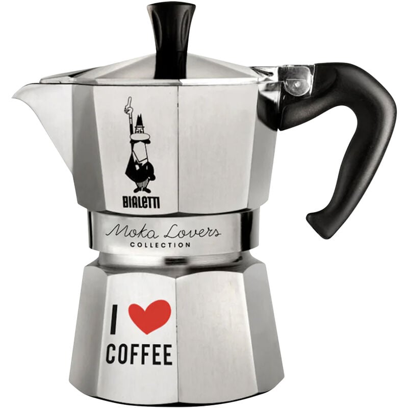 Bialetti - Cafetière Italienne Moka Express i love coffee 3 tasses