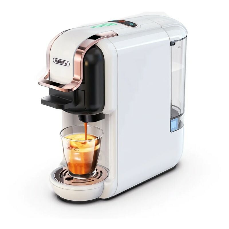 Cafetière à capsules Hibrew 5-in-1 H2B(White) Réservoir amovible Système d'extraction double Un must pour les amateurs de café - white