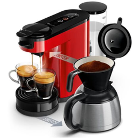 Cafetière à dosette ou capsule Philips Switch HD6592 85 ROUGE