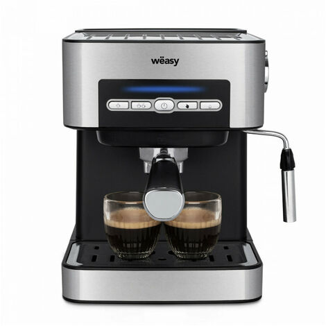 Cafetière à dosettes Weasy KFX32 – Réservoir 1,6 L – 4 modes : 1 ou 2 tasses, vapeur, eau chaude – Buse vapeur pivotante – Plateau chauffe-tasses