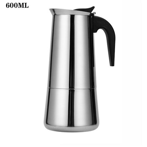 Cafetière à expresso Portable en acier inoxydable, Moka, percolateur, outil de boisson, cafetière, Latte, fourneau,600ml