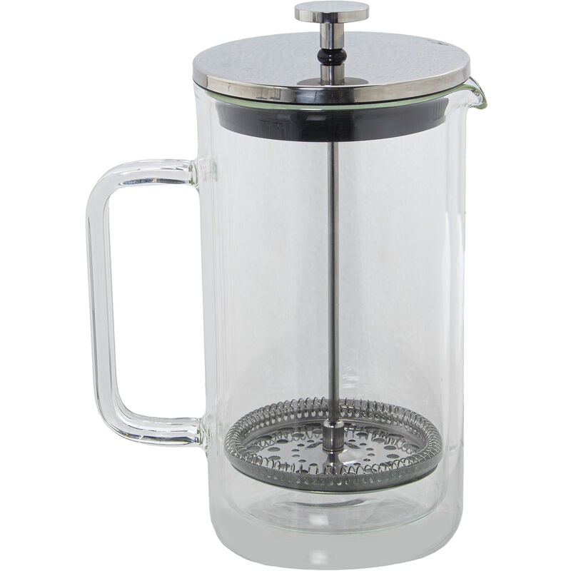 Fijalo - Cafetière à piston 1000Ml Double verre/acier inoxydable 10.5X16X22.5 Cm verre Borosi