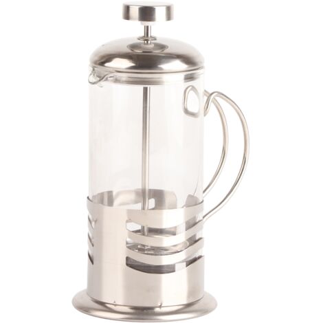 Cafetière à Piston en Verre et Acier Inoxydable pour Thé et Café