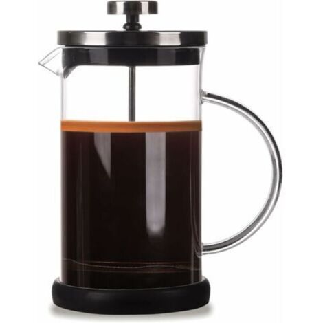 Cafetière à presse française - 5 tasses - Cafetière à piston 600 ml, Carafe française pour café filtre, expresso et thé avec triple filtre, passe au lave-vaisselle (noir)