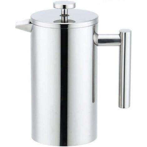 Cafetière à presse française en acier inoxydable 1L, cafetière à presse française avec triple filtre