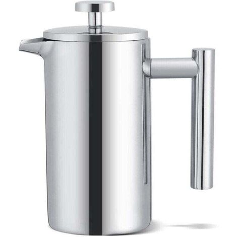 Cafetière à presse française en acier inoxydable 350 ml, XU, Cafetière à presse française avec triple filtre - KZQ