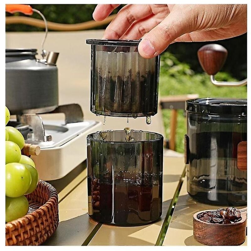 Cafetière avec filtre permanent Filtre à café réutilisable en acier inoxydable Conception empilable