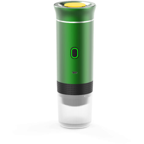 Cafetière électrique compacte à pompe, chauffe rapide, portable, idéale pour les camping-cars et les bureaux, verte