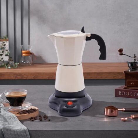 Cafetière électrique italienne Mocha Pot Aluminium Cafetière électrique Mocha Pot 300ML 480W 6 Cup Espresso Machine