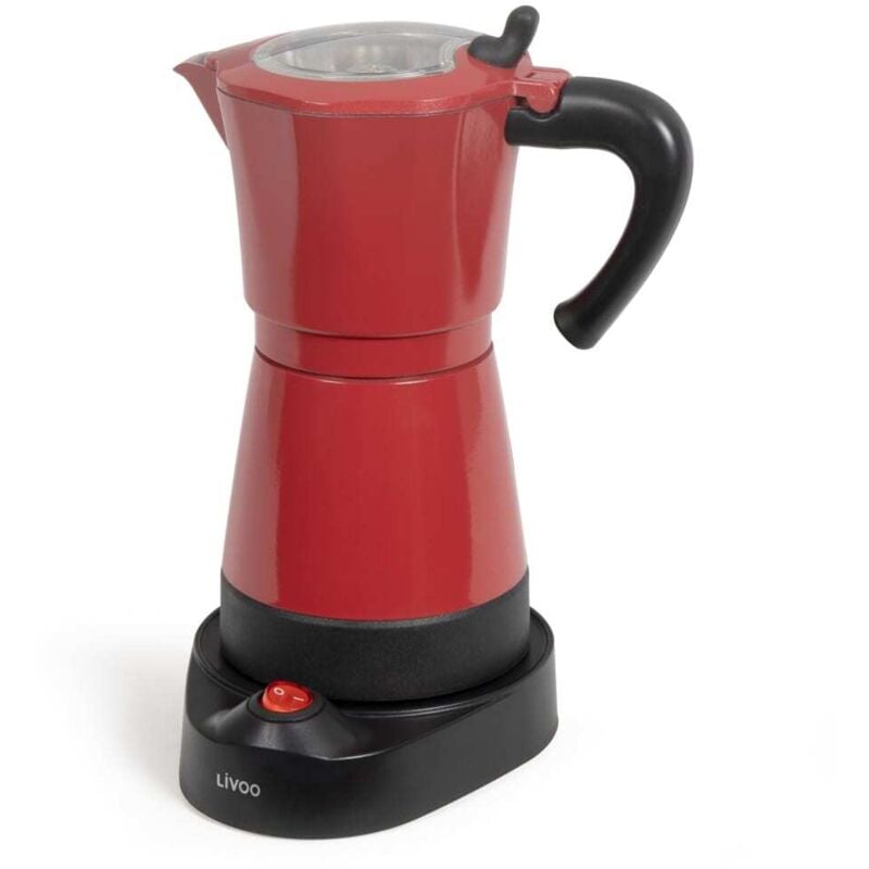 Cafetière italienne électrique 6 tasses rouge Livoo DOD117RC
