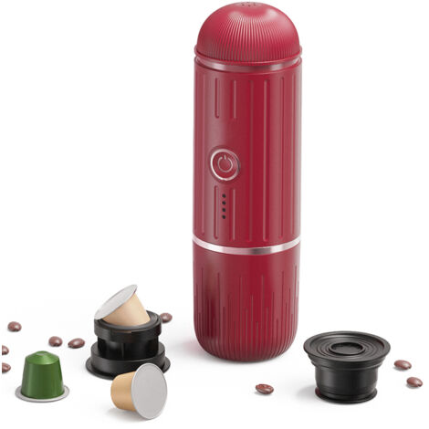 Cafetière électrique portable compatible avec les dosettes NS et le café moulu, 19 bars, 100 W, chauffe sans fil, idéale pour les voyages, le camping, le bureau et la maison.