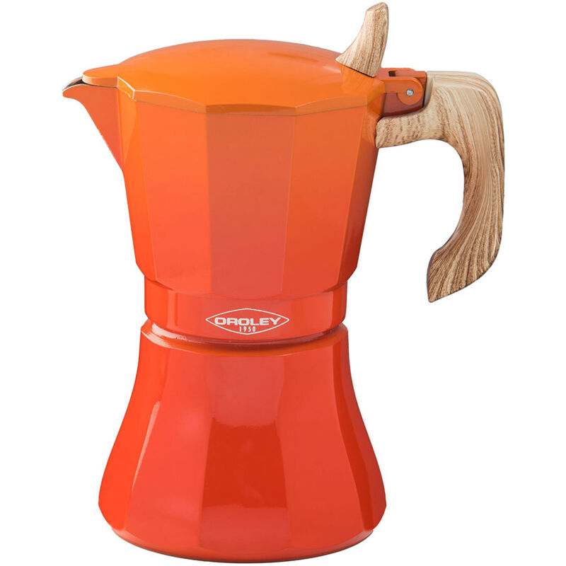 Oroley - Machine à café en aluminium de 6 tasses modele 'petra' couleur orange.