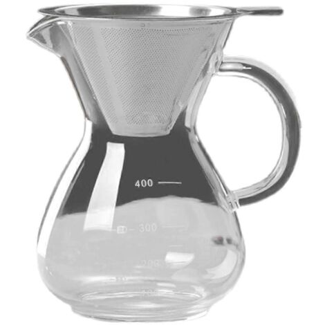 Cafetière en verre avec filtre résistant aux hautes températures 400 ml