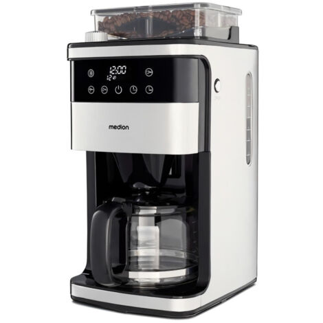 Cafetiere Filtre Digitale avec Broyeur - MEDION - 1000W - 1,5L - Silver