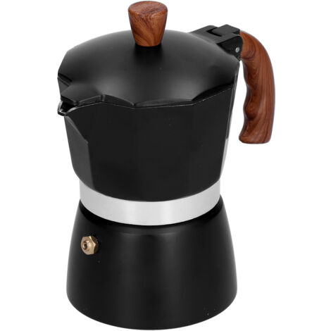 Cafetière Italienne en Alliage d'Aluminium 300ml - 6 Tasses, Poignée Isotherme, Portable pour Maison et Bureau