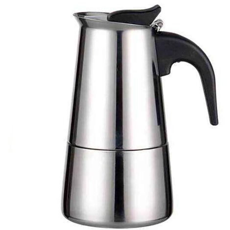 Cafetière italienne Moka en acier inoxydable – 2 tasses (100 ml), compatible toutes plaques sauf induction