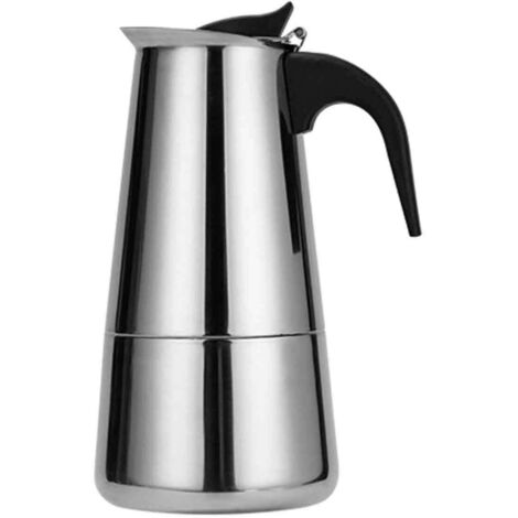 Cafetière Italienne Moka, INOX Moka Express, Cafetière de 4 Tasses/200 ML, Machine a Cafe Italienne, Cafetières Italiennes Compatible Toutes Sources de Chaleur sauf Induction