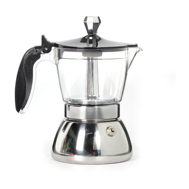 Cafetière Italienne, Visualisation Cafetière Moka Induction 1-6 Tasse/300ml, Cafetière Moka Expresso en Inox