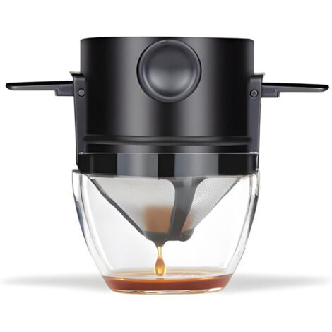 Cafetière manuelle, filtre à café réutilisable, noir