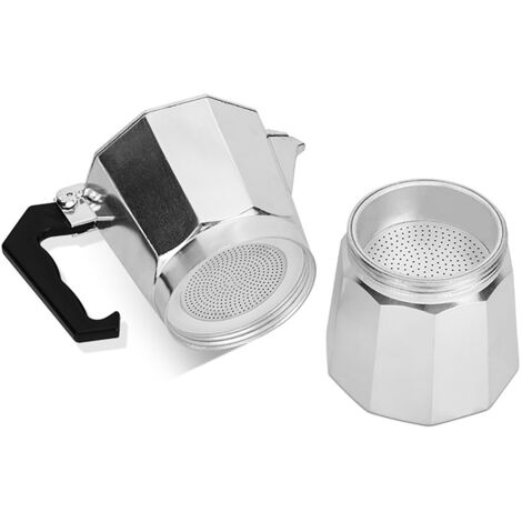 Cafetière Moka 3 Tasses 150ML en Alliage d'Aluminium Octogonal Portable pour Cuisinière à Gaz et Électrique