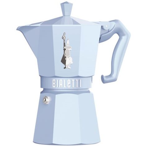 Cafetière Moka Exclusive 6 tasses – Aluminium bleu pastel – Soupape de sécurité – Compatible tous feux sauf induction – Bialetti - BLEU 6 T