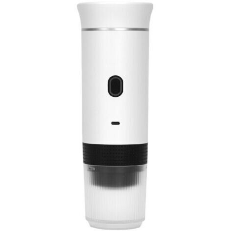 Cafetière portable de voyage, cafetière à piles, machine à expresso à une tasse pour camping, voiture, camping-car, randonnée, bureau, essentiels de cuisine, sans fil (blanc)