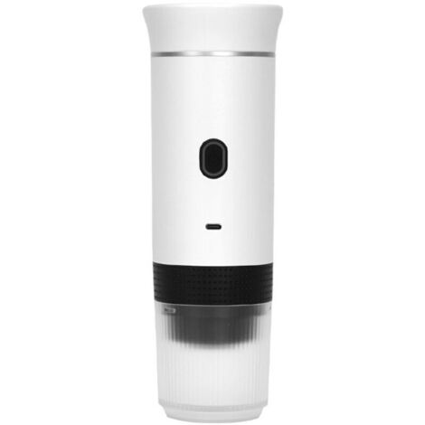 Cafetière portable de voyage, cafetière à piles, machine à expresso à une tasse pour camping, voiture, camping-car, randonnée, bureau, essentiels de cuisine, sans fil (blanc)
