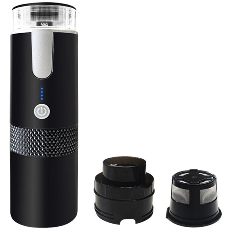 Cafetière portable, machine à expresso électrique sans fil de 170 ml, mini machine à café à capsules rechargeable pour voiture, maison, bureau, voyage