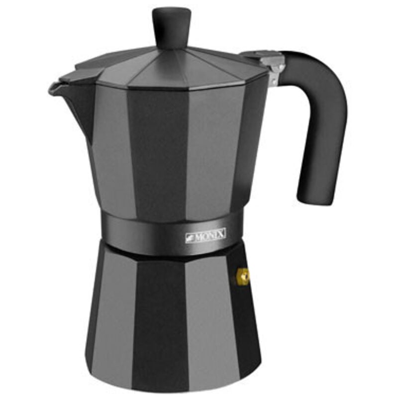 Cafetière en aluminium noir avec vitrocéramique 12 t. Monix