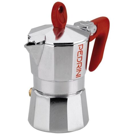 Caffettiera 2 tazze manico rosso
