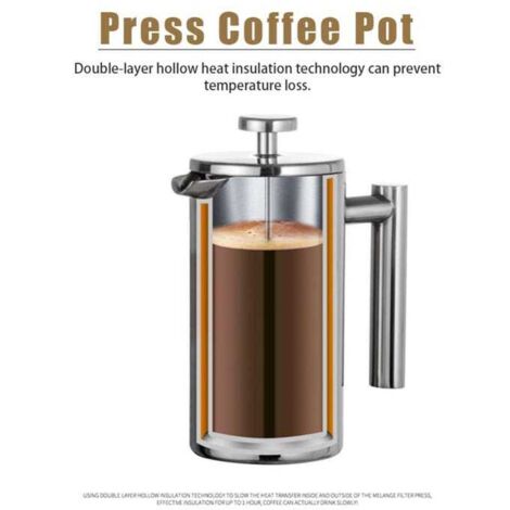 Caffettiera a doppia parete in acciaio inossidabile da 350 ml