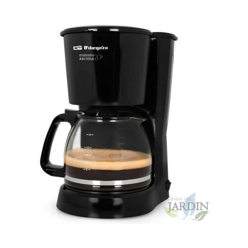 Image of Caffettiera a goccia (colore nero) Orbegozo Capacità 15 tazze. Mantiene il caffè caldo per 30 minuti. Potenza 800W.