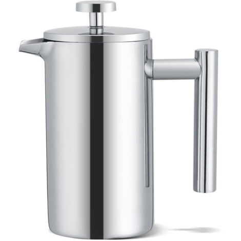 Caffettiera a pressa francese da 350 ml a doppia parete in acciaio inox con filtro