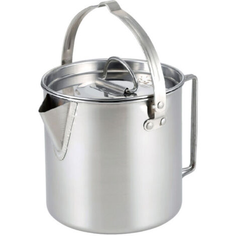Caffettiera a pressa francese portatile ultraleggera in acciaio inox da campeggio con coperchio e manico pieghevole