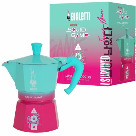 Caffettiera  Bialetti Squid Game Moka Verde, Rosa, Bianco